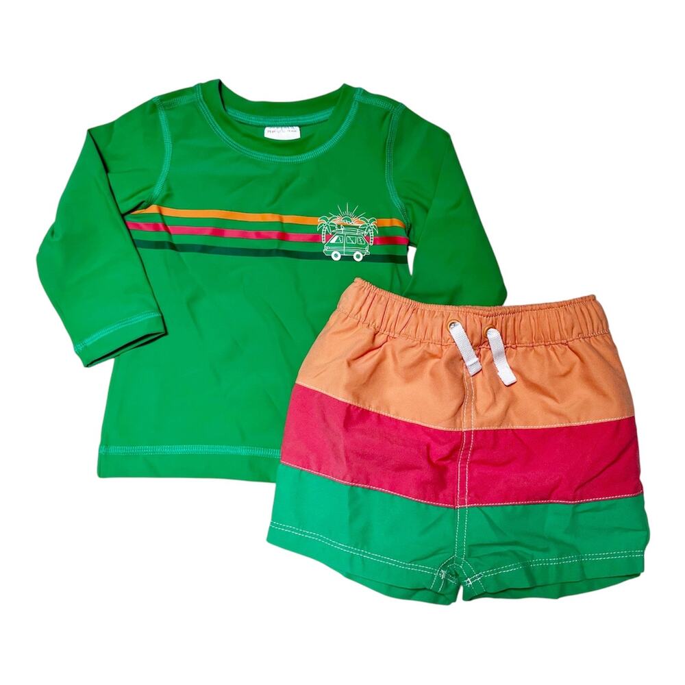 NWT Hanna Andersson Rash Guard and Trunks Swim Set Size 12-18m